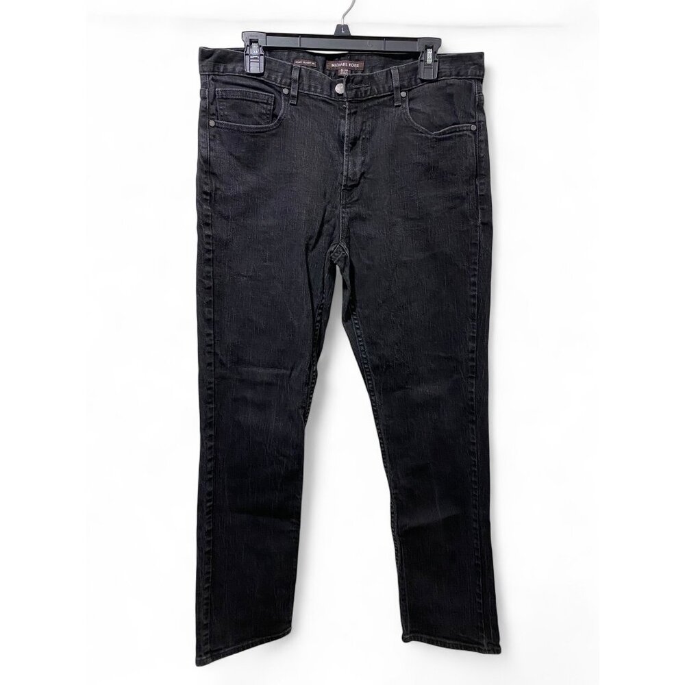 Michael Kors Men Grant Classic Fit Black Jeans 32x30 Stretch - Picture 1 of 9